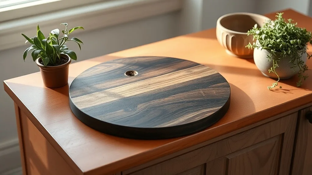 Plateau rond en acacia noir : le geste qui le fait durer