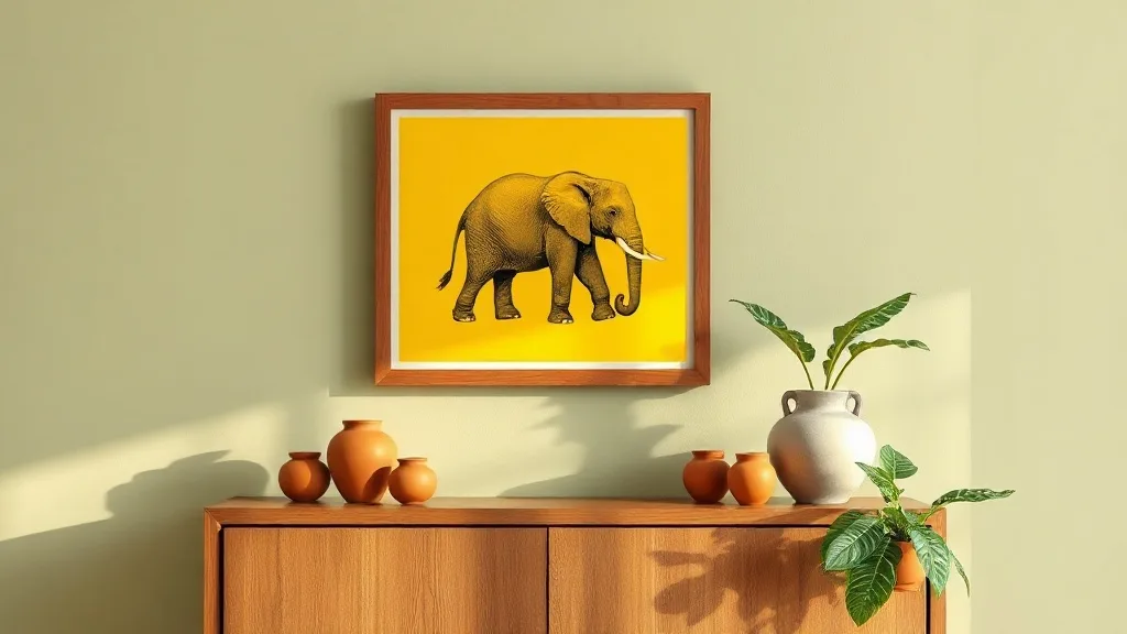 Une affiche d’éléphant jaune pour réveiller un mur sans repeindre